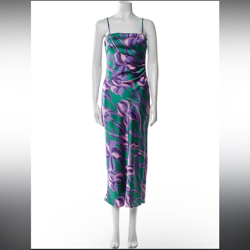 House of Harlow 1960 Purple and Green Midi Dress